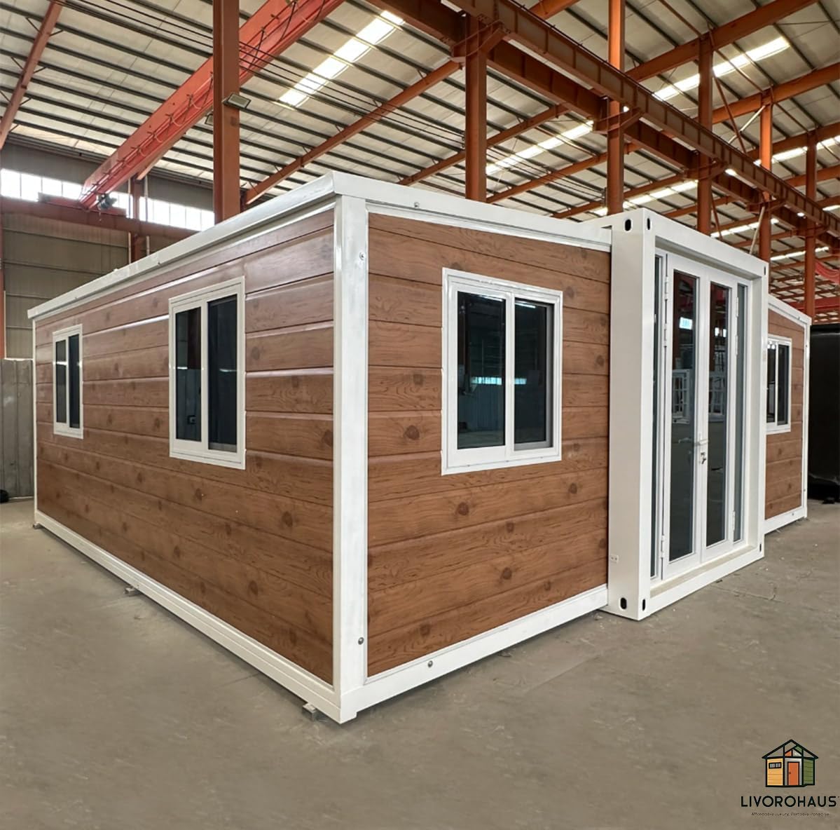 2BHK 388sqft Prefab House, Fully Furnished Container House with 2 Bedrooms, Luxury Bathroom, Kitchen & Living Room, 10-Minute Quick Install Prefab Modular House for Family