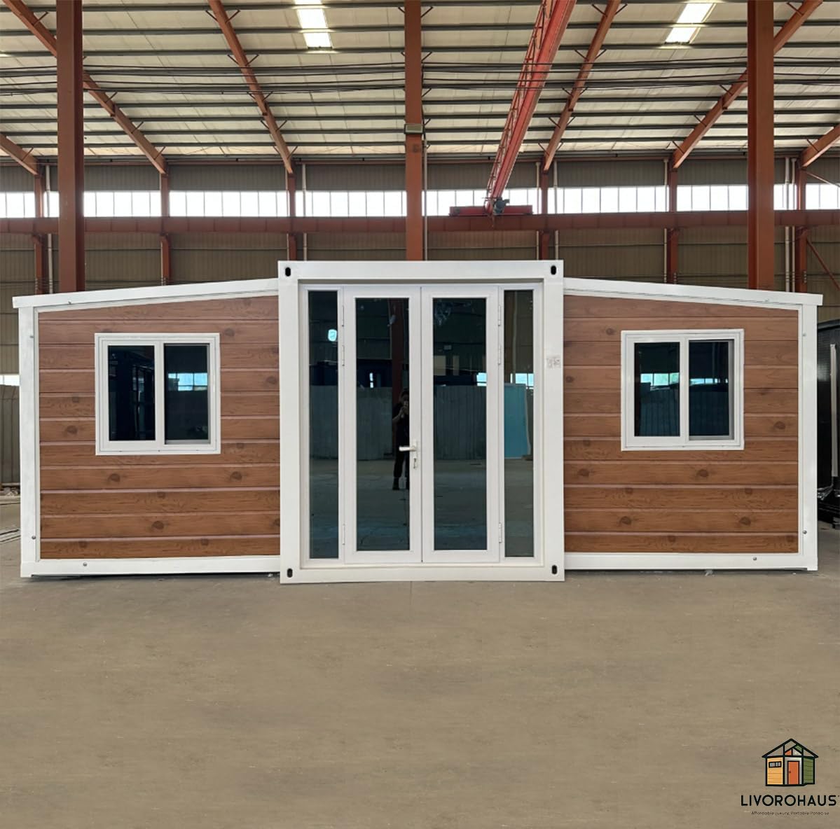 2BHK 388sqft Prefab House, Fully Furnished Container House with 2 Bedrooms, Luxury Bathroom, Kitchen & Living Room, 10-Minute Quick Install Prefab Modular House for Family