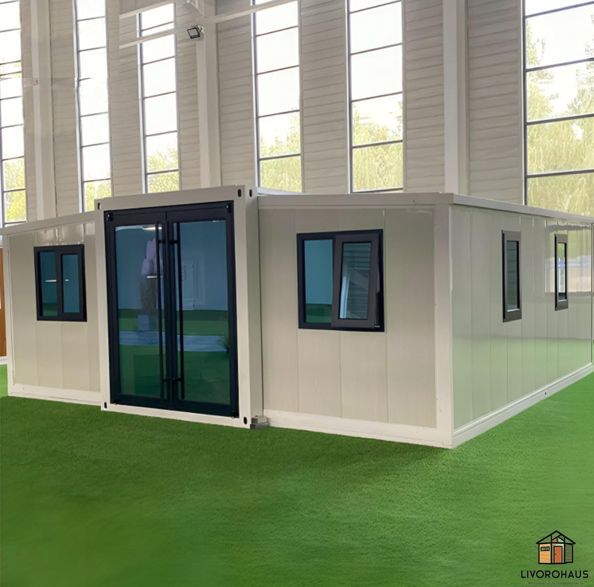 Prefab House 2BHK 388 sq.ft, Fully Furnished Modular House with Premium Bathroom, Equipped Kitchen, Steel Frame, Weather Resistant, Portable House, Electric Floor Heating, Anti-Theft Door