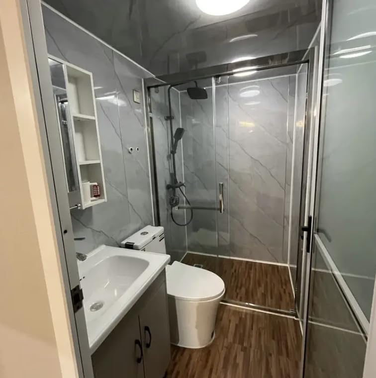 Movable Expandable House 3 Bedrooms, Prefabricated Modern Home Luxury Villa, Folding Expandable Holiday Home, Outdoor Shed, Guest Room, Warehouse or Mobile Home (Grey 20x20ft)