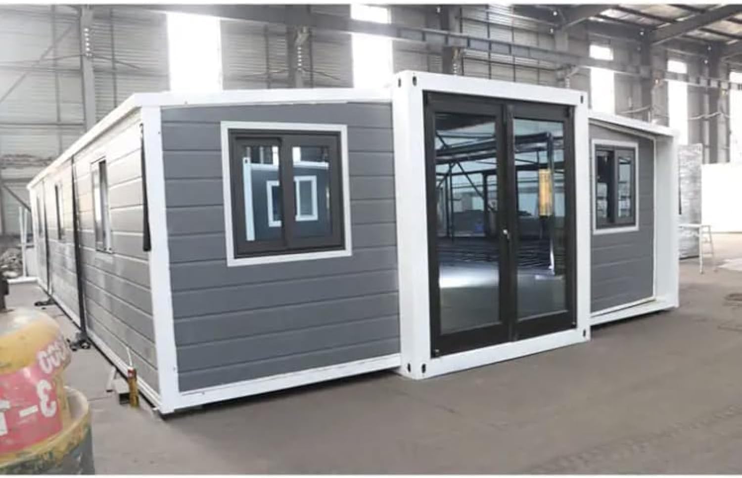 Movable Expandable House 3 Bedrooms, Prefabricated Modern Home Luxury Villa, Folding Expandable Holiday Home, Outdoor Shed, Guest Room, Warehouse or Mobile Home (Grey 20x20ft)
