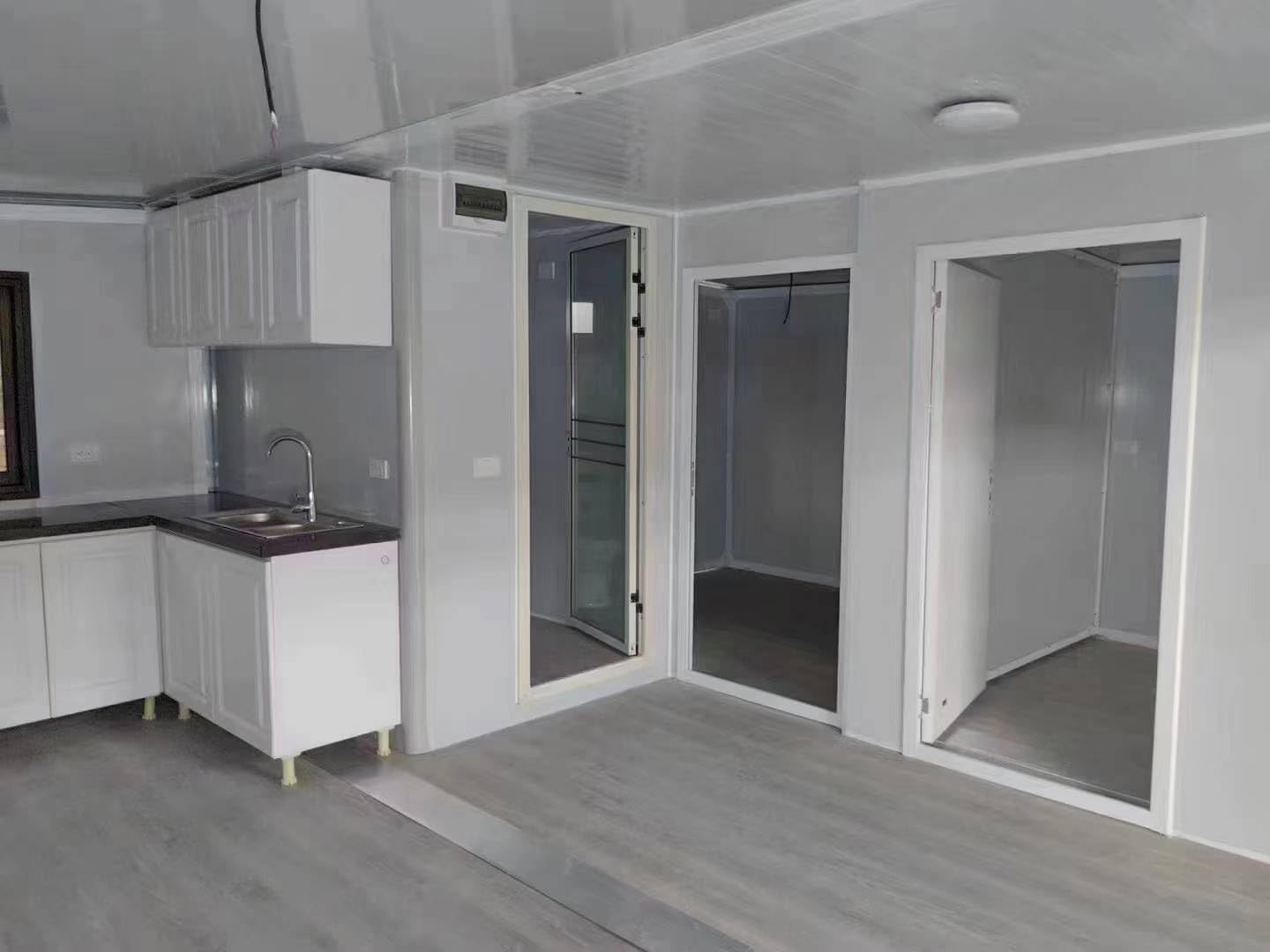 Movable Expandable House 3 Bedrooms, Prefabricated Modern Home Luxury Villa, Folding Expandable Holiday Home, Outdoor Shed, Guest Room, Warehouse or Mobile Home (Grey 20x20ft)