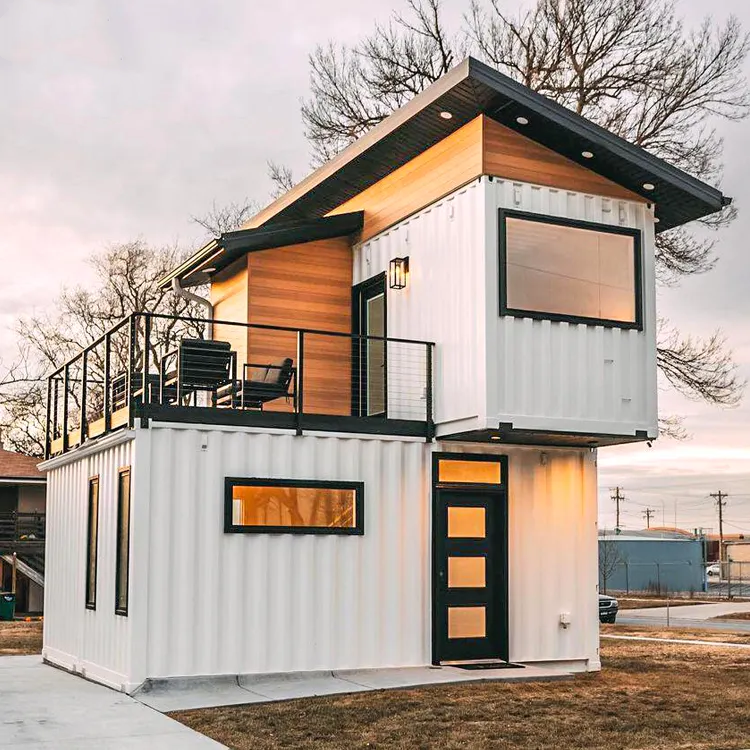 Duplex 3bhk Prefabricated Tiny House Fully Furnished, Rooftop Deck, Portable Container House for Family, Free Shipping