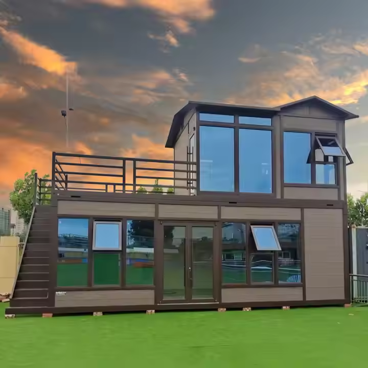 2 BHK, 2 - Storey Prefab Villa Tiny House: Family - Friendly, Sized, Eco - Friendly with Fully Functional Kitchen & Washroom, Sustainable Design and Modern Amenities