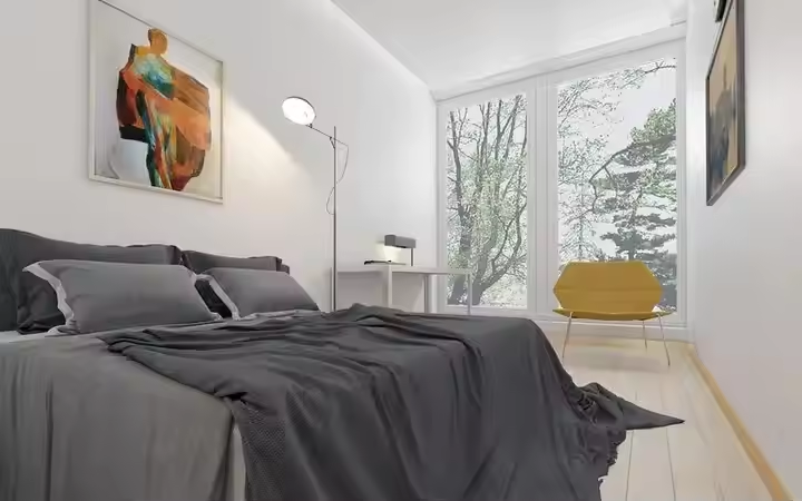 2 - Storey 3 - Bedroom Affordable, Fully - Furnished Prefab Villa Tiny House with Balcony | Yellow Exterior, Modern Windows & Sustainable Design Affordable Luxury Portable Home for Cost - Saving Living