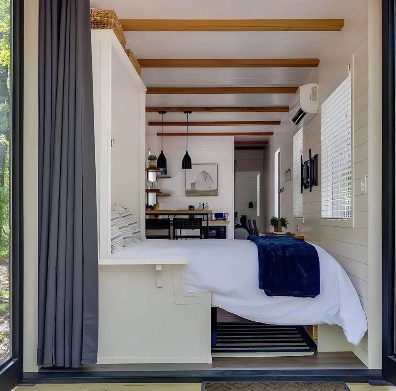 Luxury 1BHK 1BATH Tiny Home with Rooftop Deck, Container Home with Elegant Wooden Frame for Families, Fully Furnished Modern 2 Hour Set-Up, Customizable