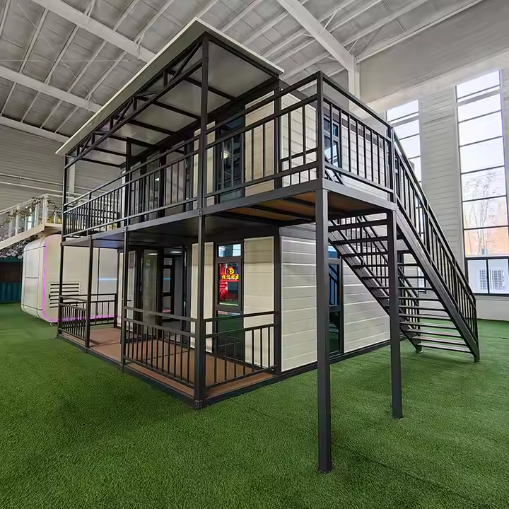 Livorohaus 2 - Storey  4BHK (388sqf + 388sqf) Prefabricated Portable Home Fully - Furnished Prefab Villa Tiny House with Balcony More Space  Sustainable Design Affordable Luxury