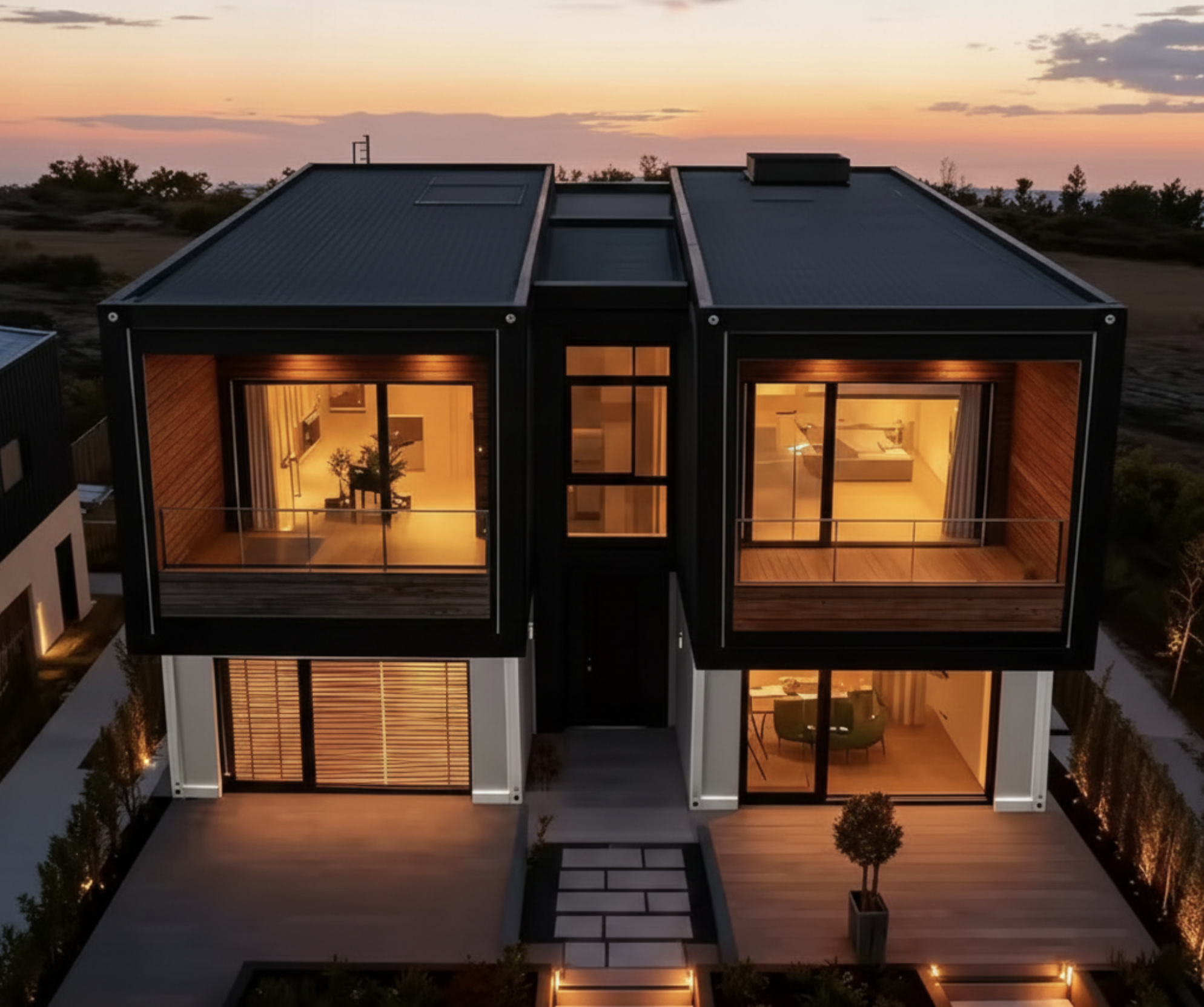 Livorohaus Twin Elise, 3 Bed, 4 Baths Fully Furnished Prefabricated Modular House, Free Shipping & On-site Delivery, Installation & Foundation Available 