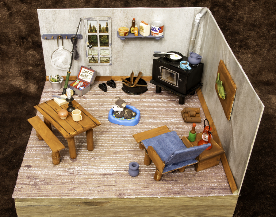Rustic Fish Camp – Handcrafted Upcycled Diorama