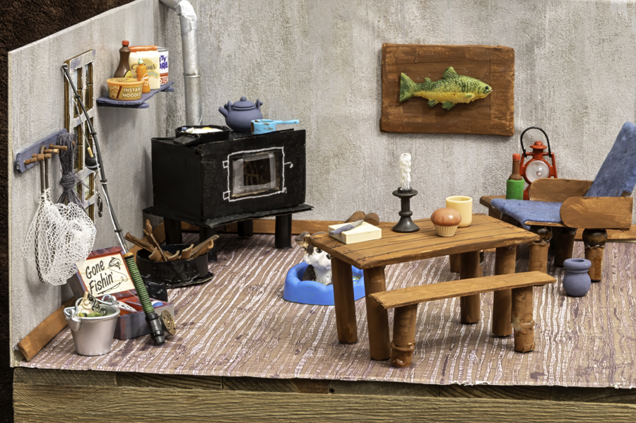 Rustic Fish Camp – Handcrafted Upcycled Diorama