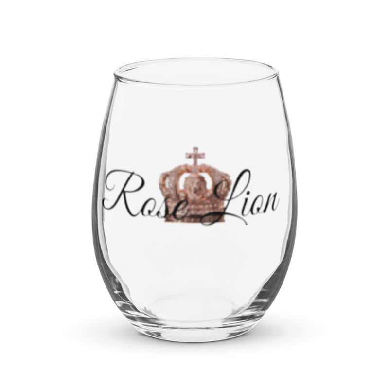 Rose Lion Stemless Wine Glass – Unique Elegant Drinkware for Wine Lovers