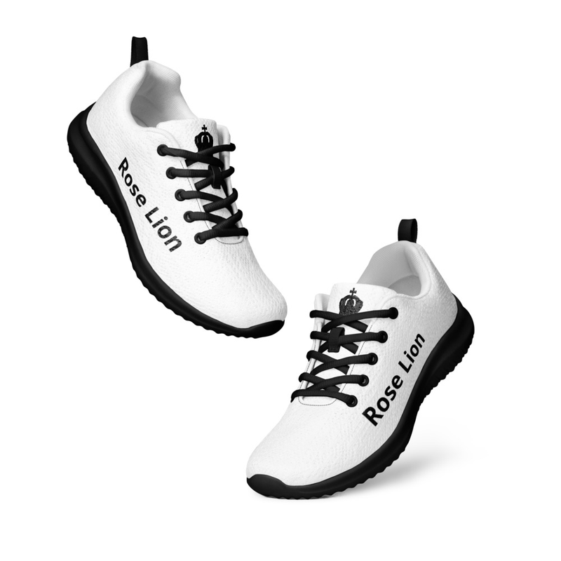 Rose Lion Black & White Brand Athletic Men’s Sneakers – Stylish, Comfortable Performance Shoes