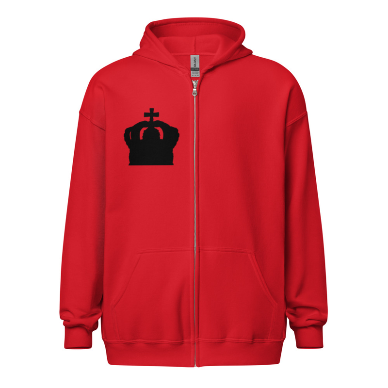 Rose Lion Unisex Heavy Blend Zip Hoodie - Streetwear, Oversized Fit