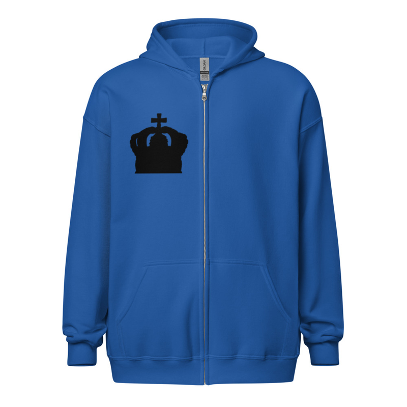 Rose Lion Unisex Heavy Blend Zip Hoodie - Streetwear, Oversized Fit