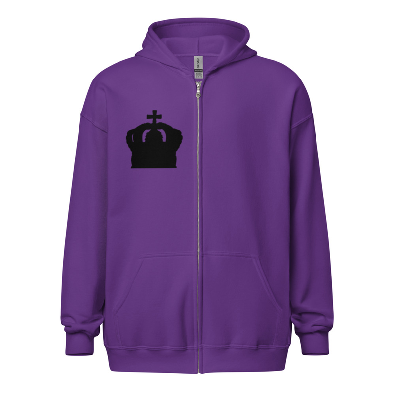 Rose Lion Unisex Heavy Blend Zip Hoodie - Streetwear, Oversized Fit