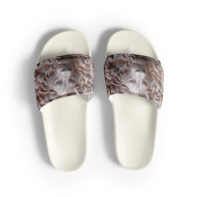 Rose Lion Marble Women's Slides–Stylish Summer Sandals for Comfort & Fashionable