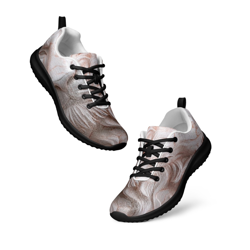 Elegant Marble Lion Design Men’s Athletic Sneakers – Bold and Comfortable