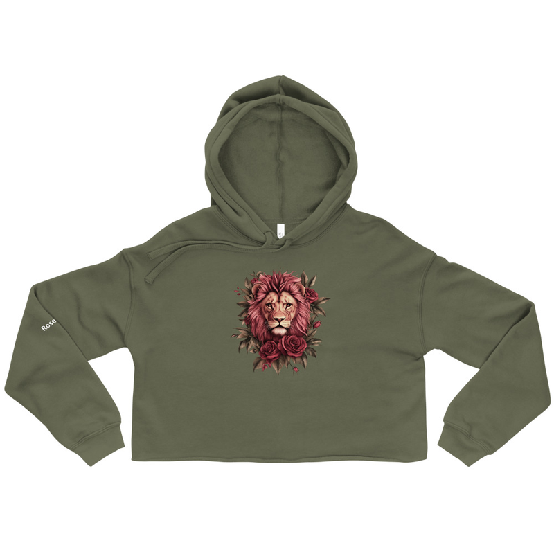 Rose Lion Wild Beauty Crop Hoodie -2026’s trending