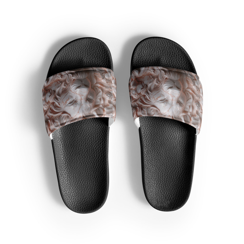 Rose Lion Marble Women's Slides–Stylish Summer Sandals for Comfort & Fashionable