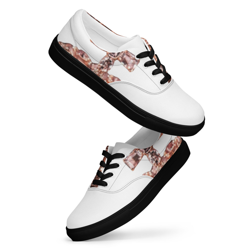 Rose Lion Designer Trendy – Men’s Lace-Up Canvas Shoes