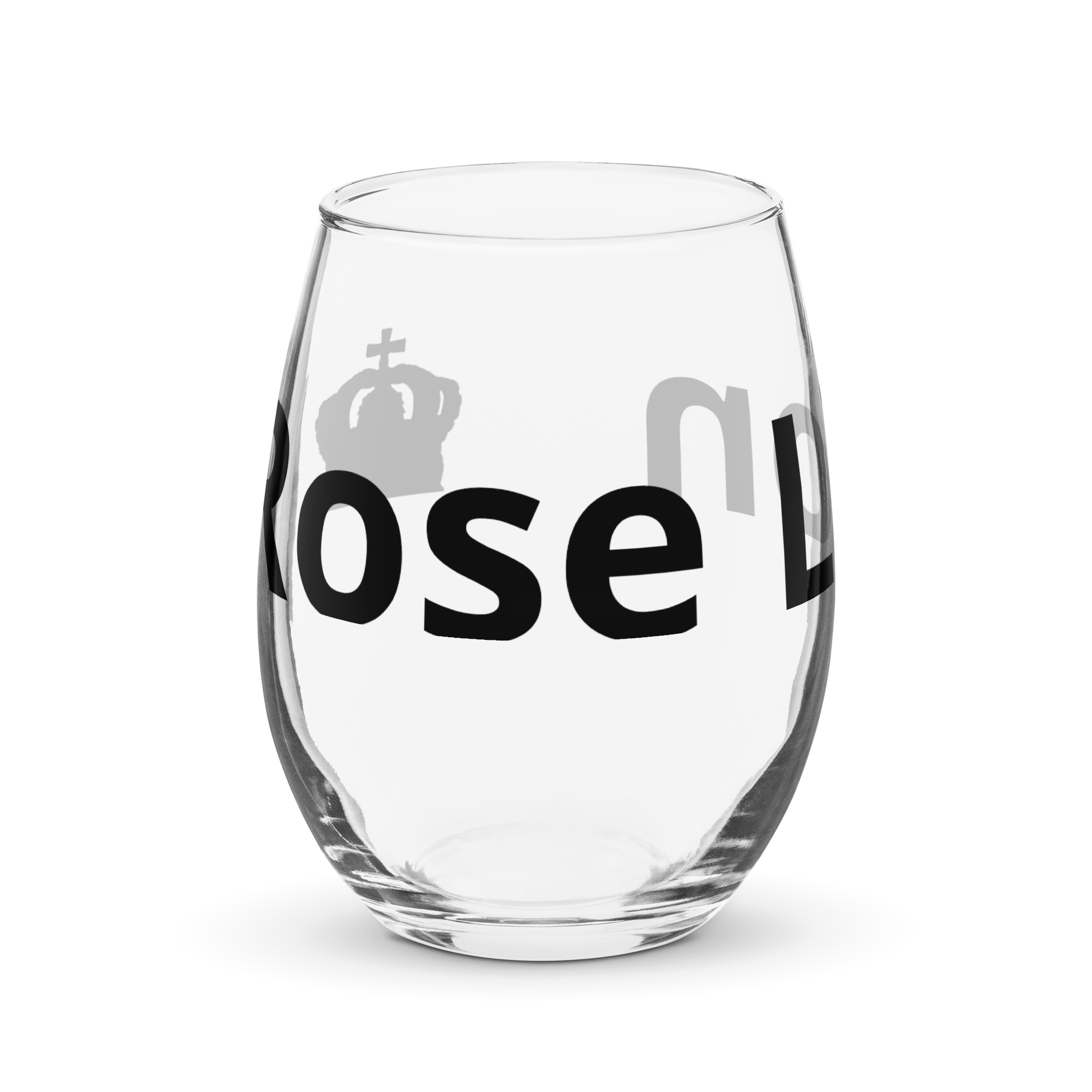 Rose Lion Stemless Wine Glass – Elegant Branded Glassware for Any Occasion