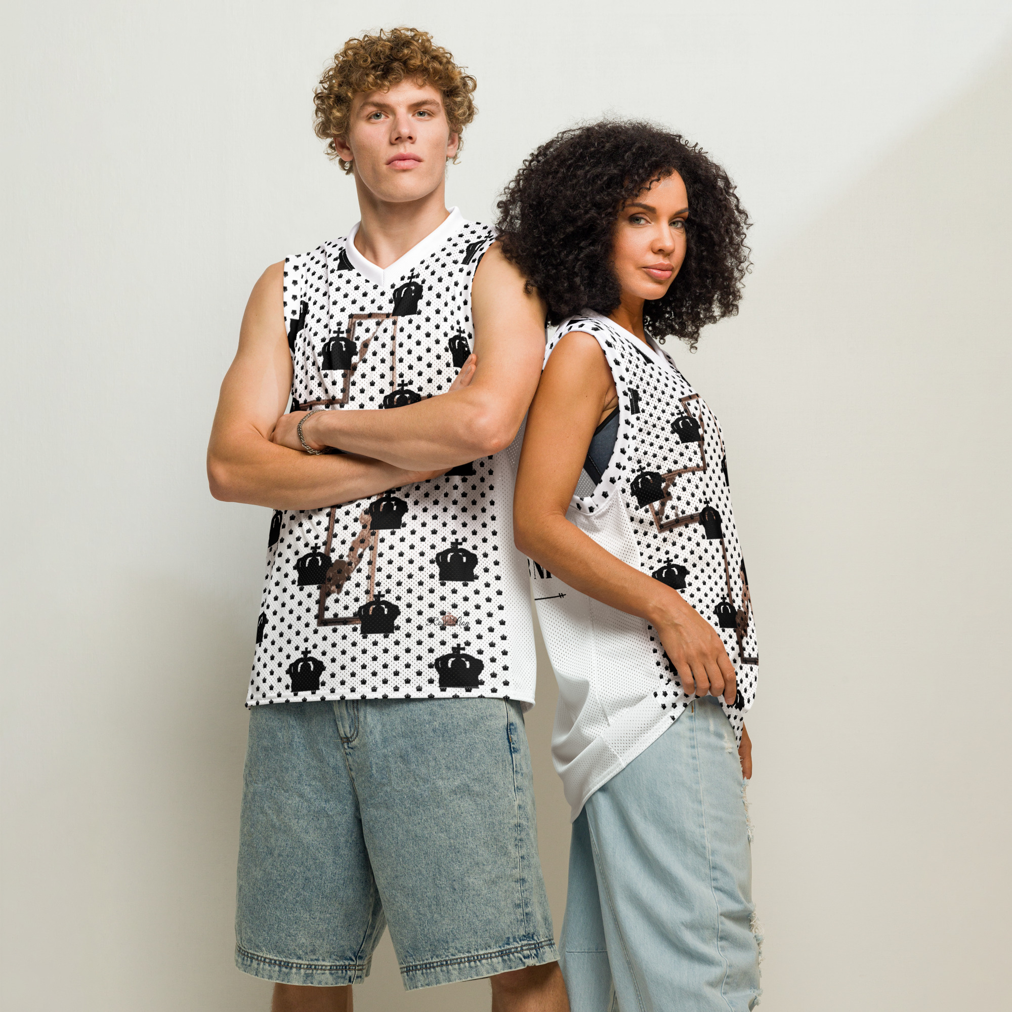 Rose Lion Premium Geometric Emblem Unisex basketball Jersey 