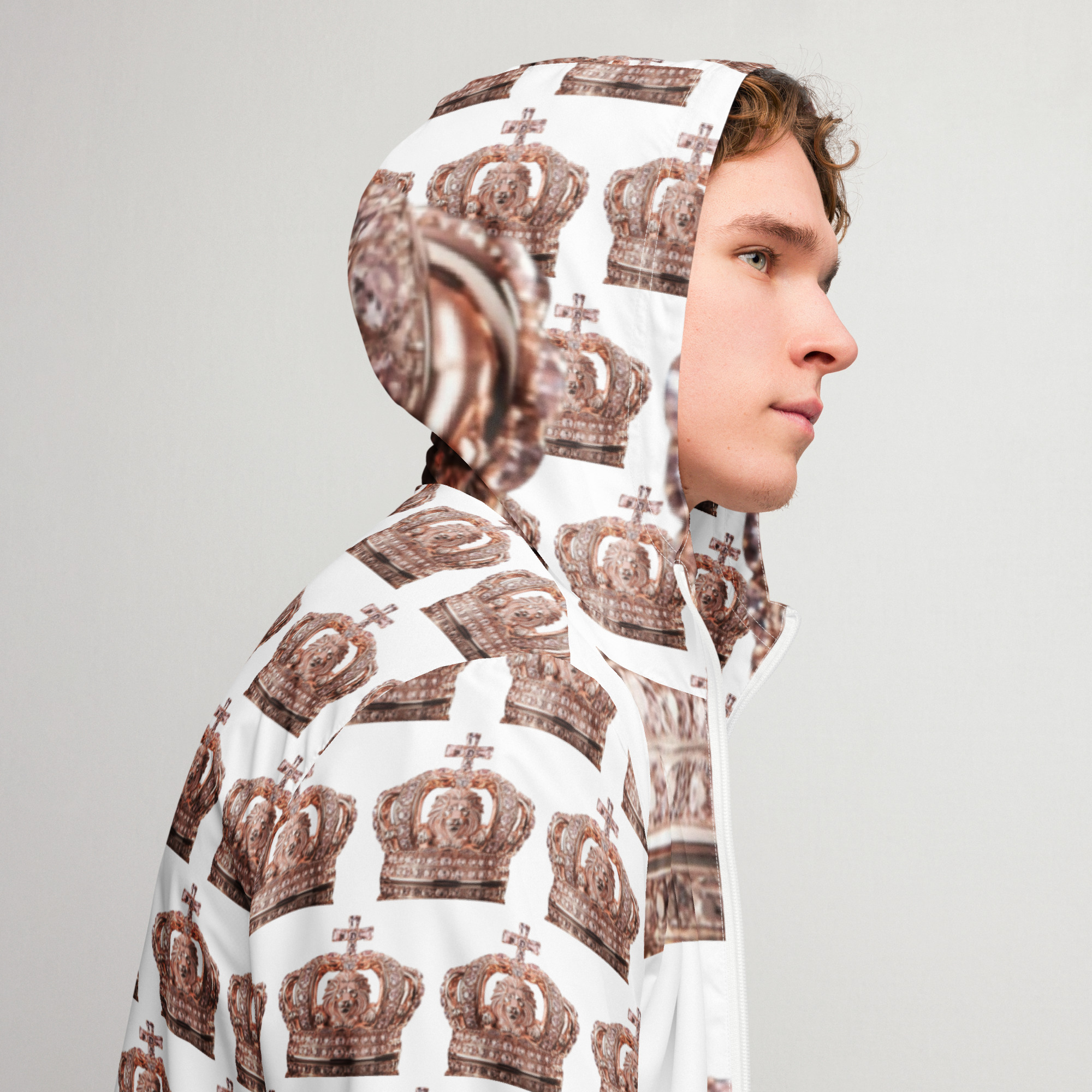 Royal Lion Crown Men’s Windbreaker by Rose Lion – Trendy, Lightweight Outerwear
