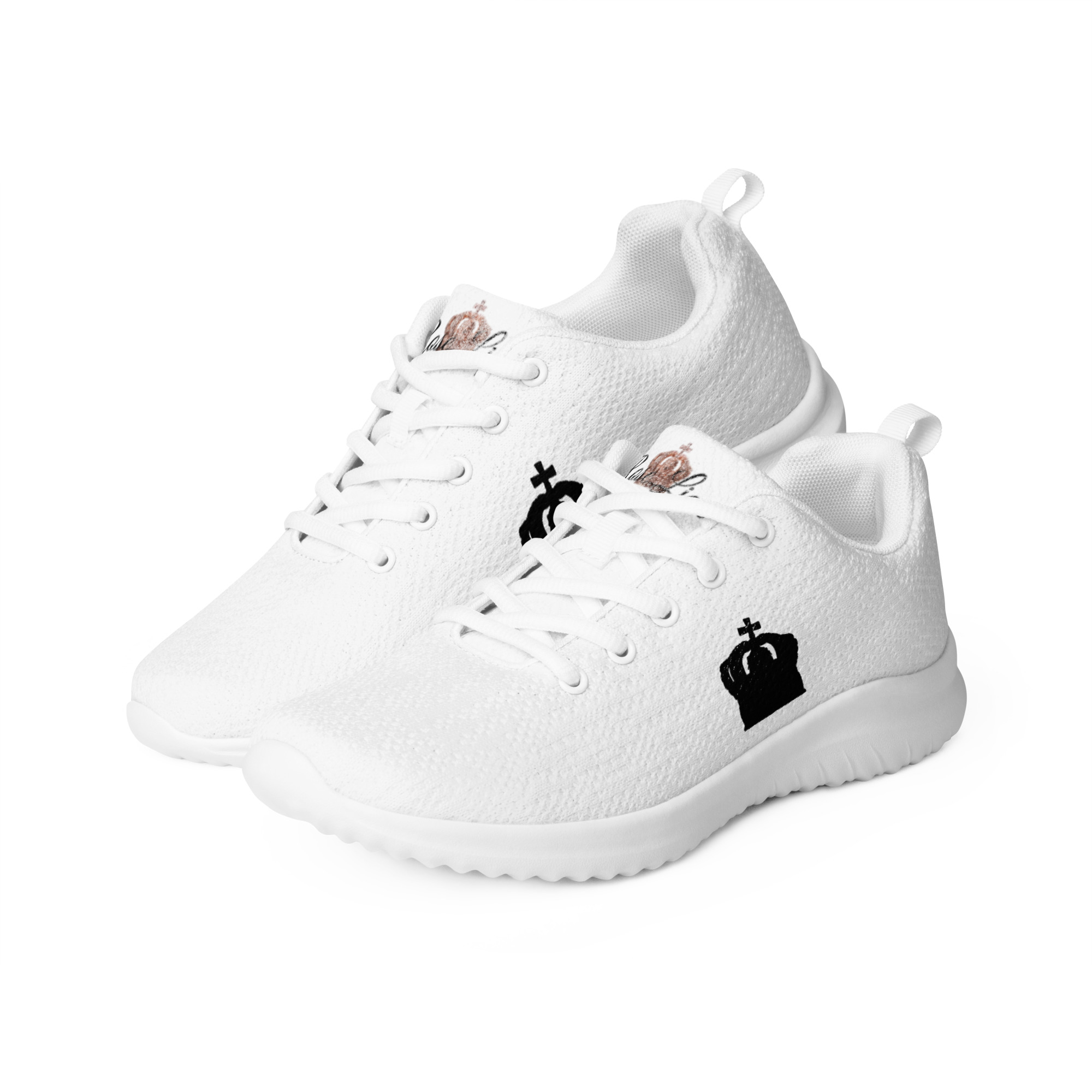 Rose Lion Signature Women’s Athletic Sneakers – Black & White Edition