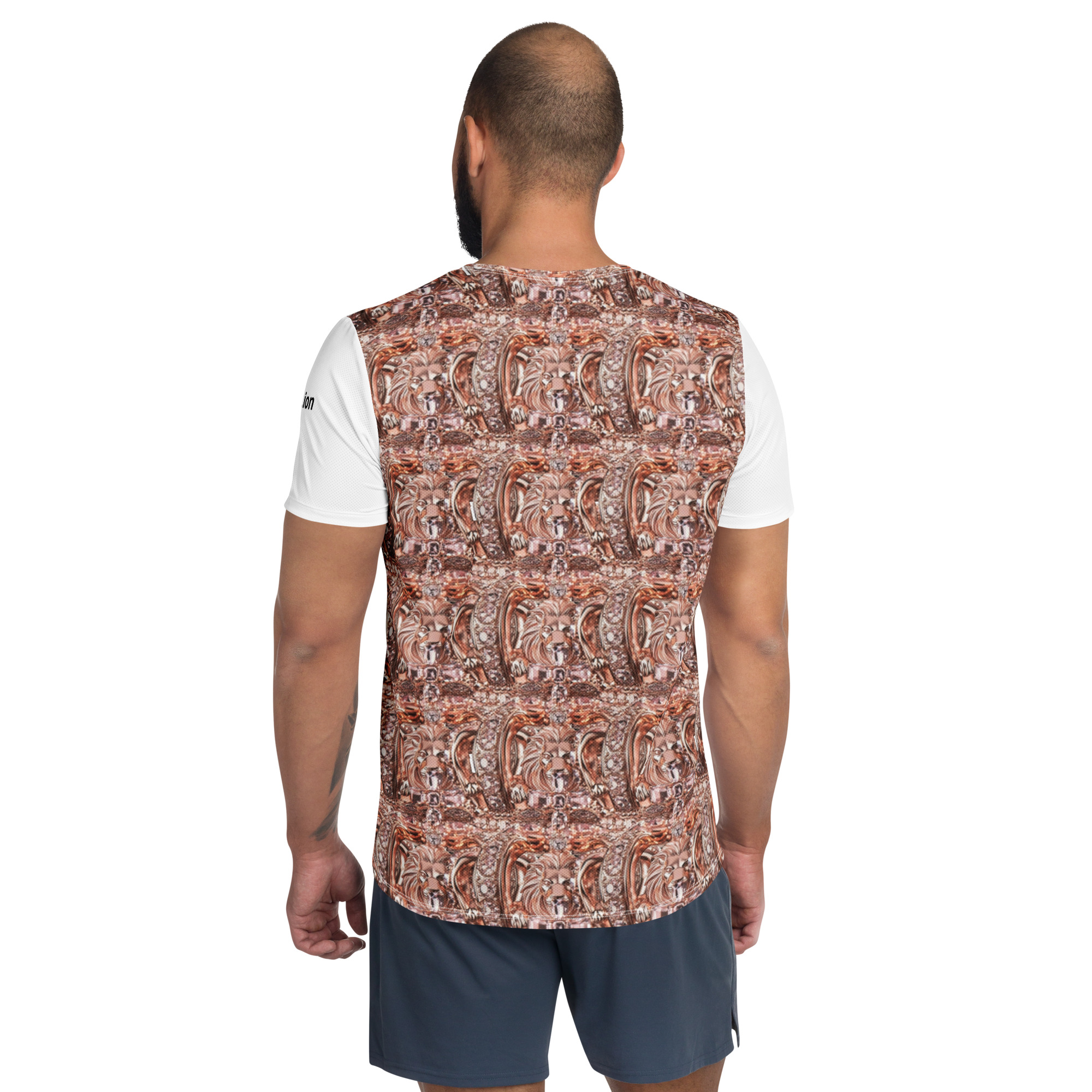 All-Over Designer Print Men's Athletic T-Shirt – Stylish, Breathable, Comfortable