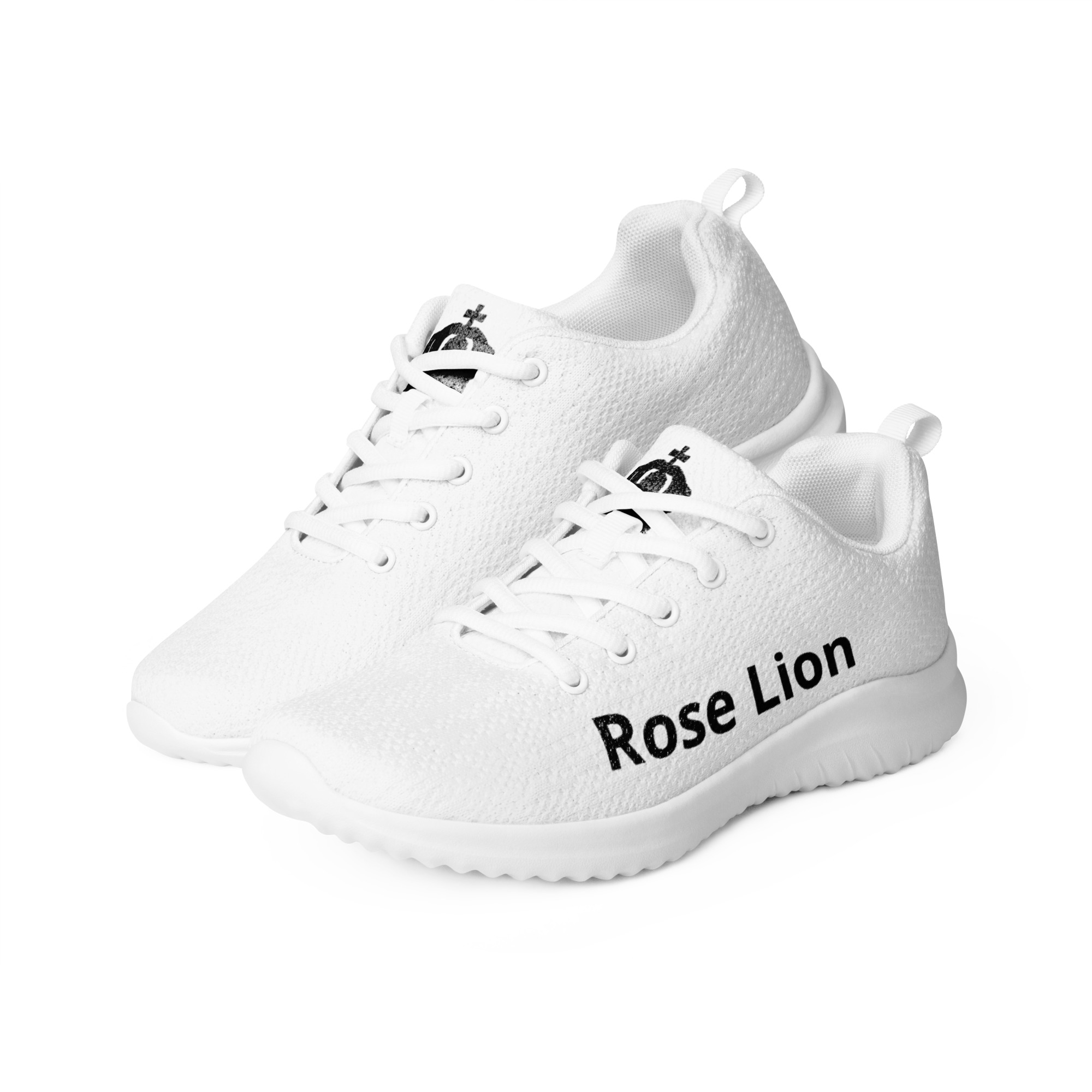Rose Lion Women’s Athletic Sneakers – Black & White Edition