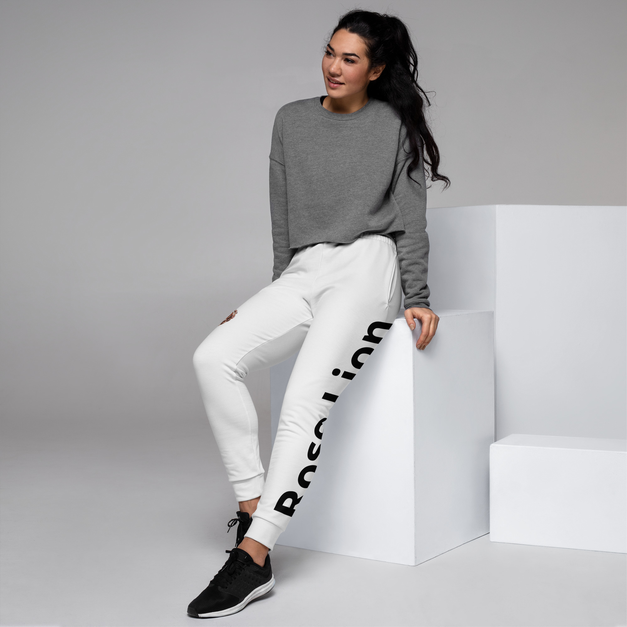 Rose Lion Women's Eco-Friendly Joggers/w Crown Print–Stylish Comfort 