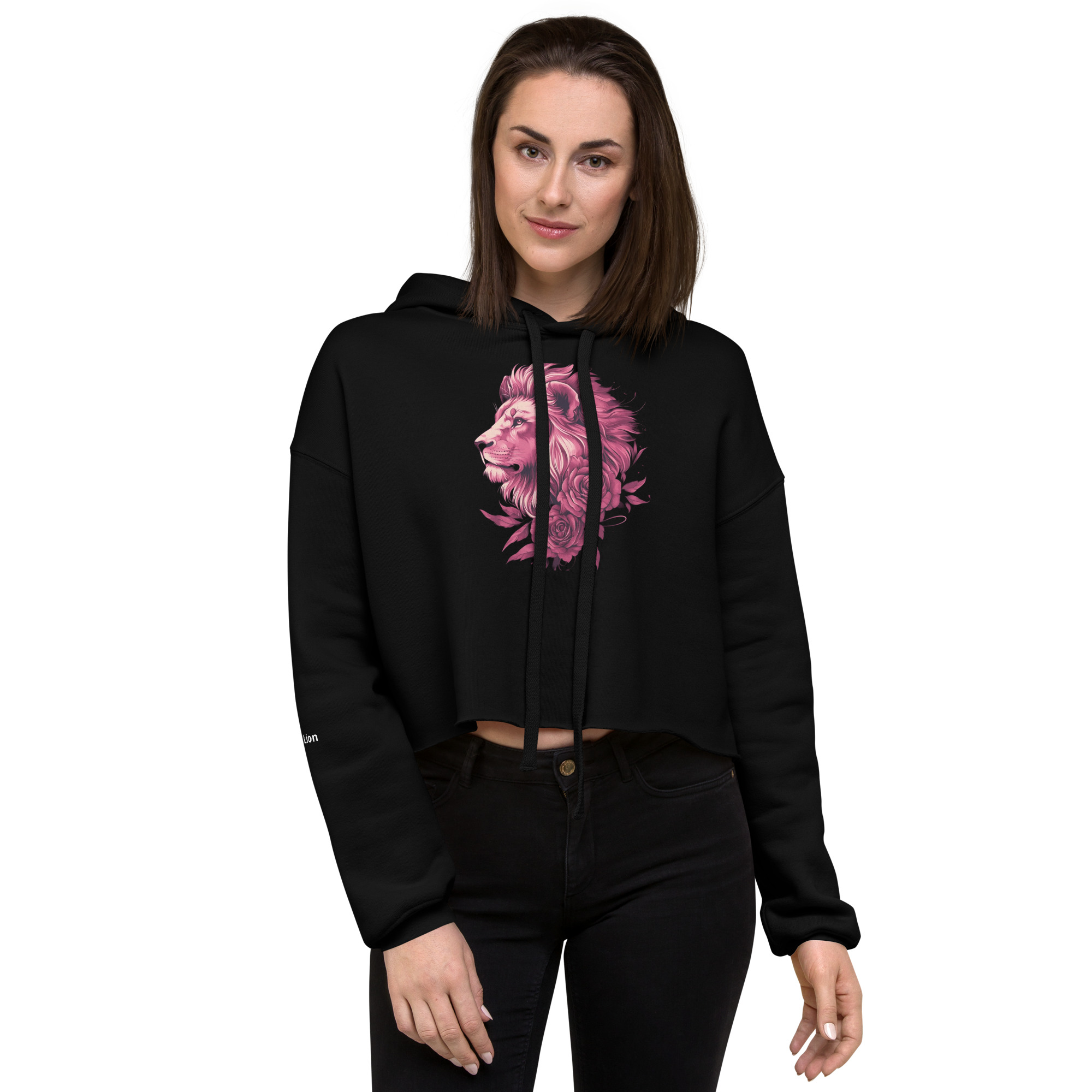 Rose Lion's Pride Bloom Crop Hoodie|Perfect for casual wear, layering, or gym looks