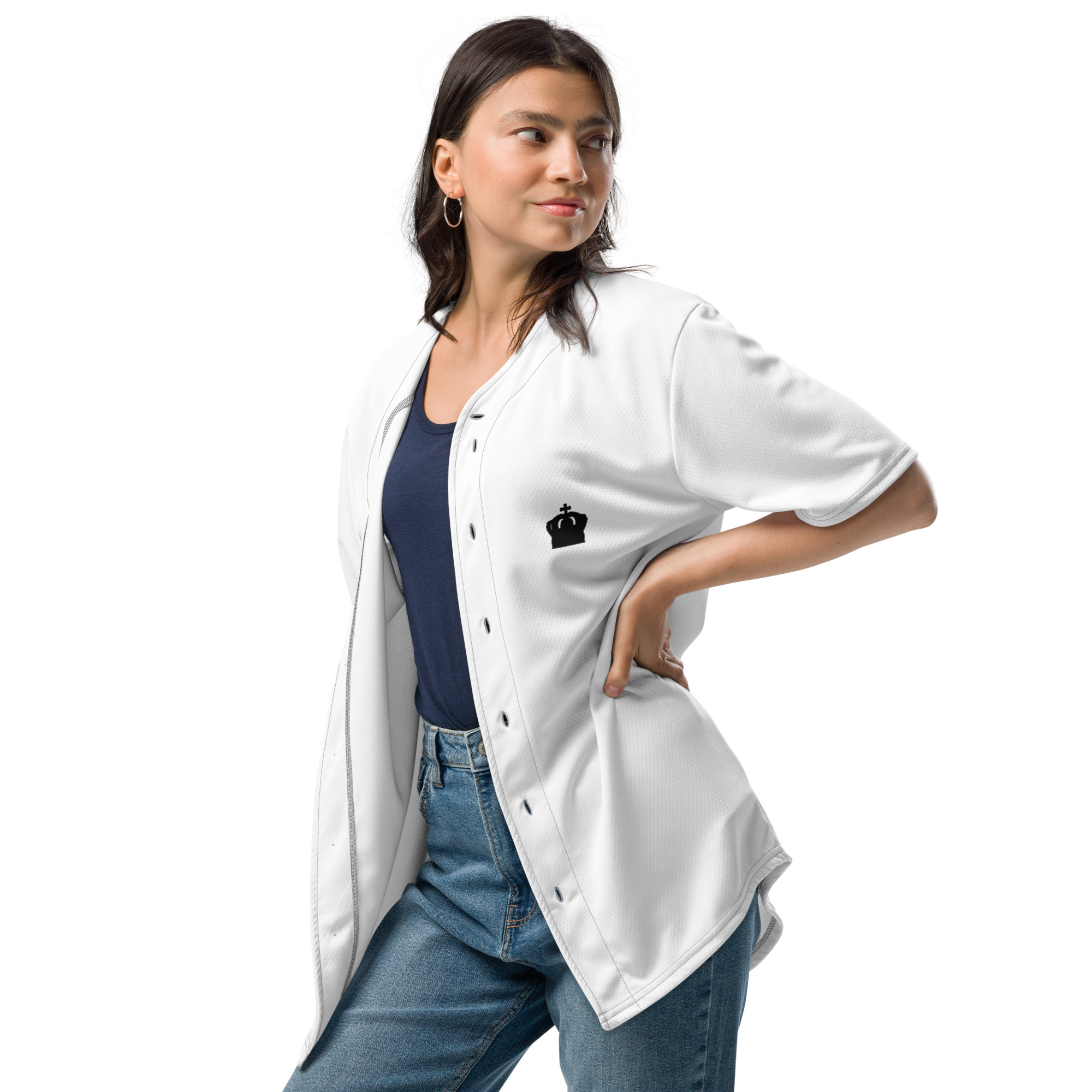 Rose Lion Designer Unisex Athletic Wear -Recycled Baseball Jersey 