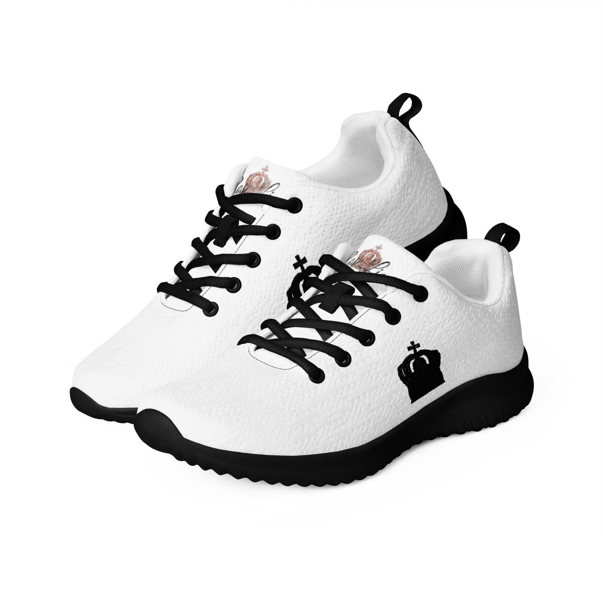 Rose Lion Signature Women’s Athletic Sneakers – Black & White Edition