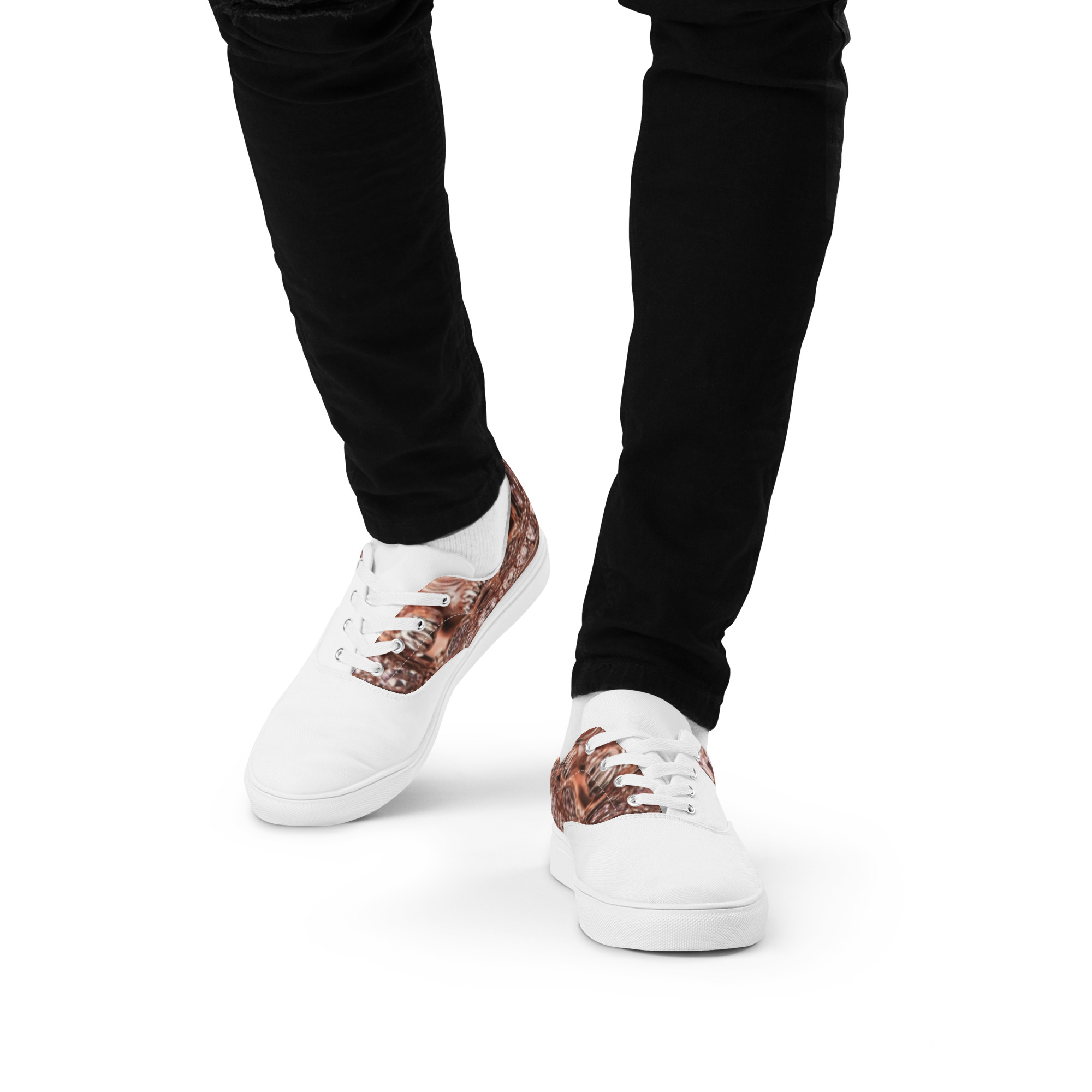 Rose Lion Designer Trendy – Men’s Lace-Up Canvas Shoes