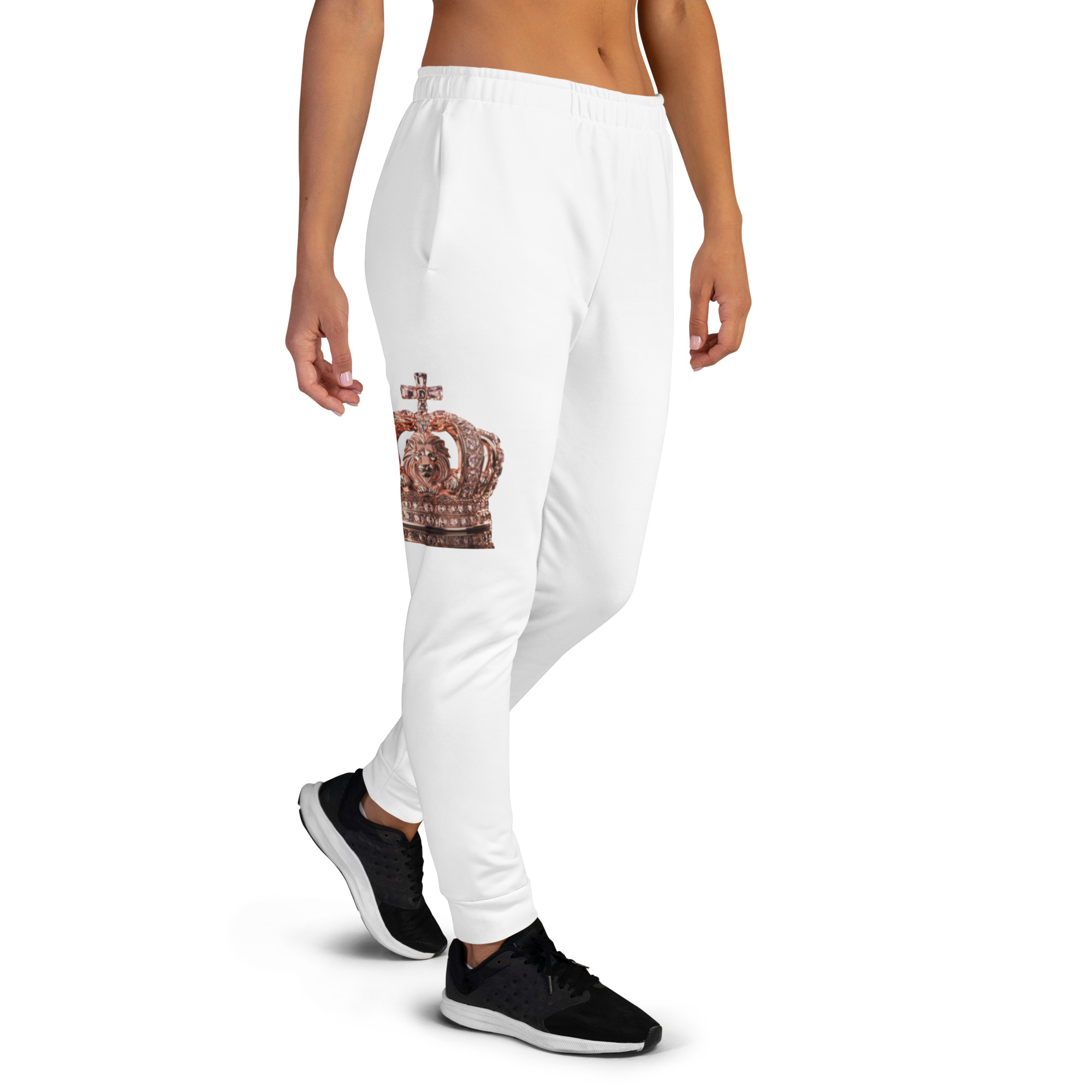 Rose Lion Women's Eco-Friendly Joggers/w Crown Print–Stylish Comfort 