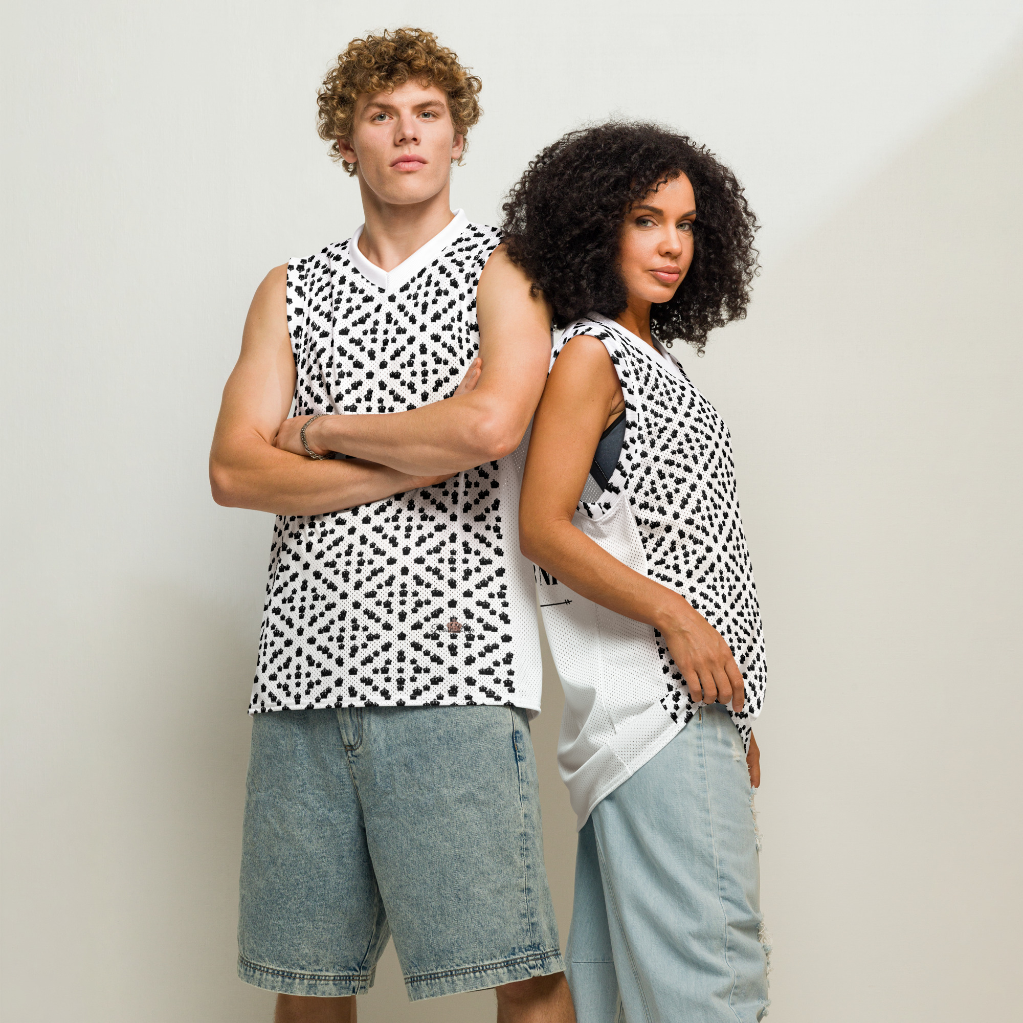 Rose Lion Geometric Emblem Unisex Jersey – Black & White | Matthew 6:33