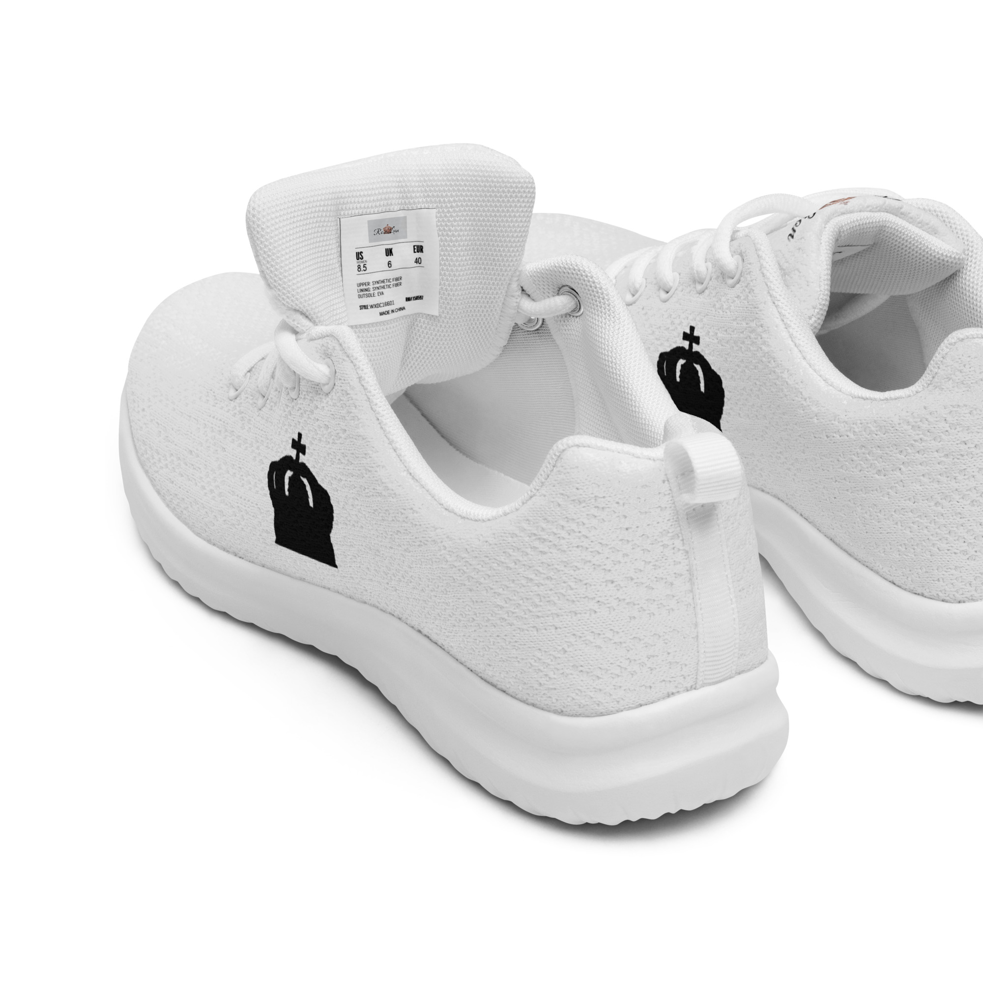 Rose Lion Signature Women’s Athletic Sneakers – Black & White Edition