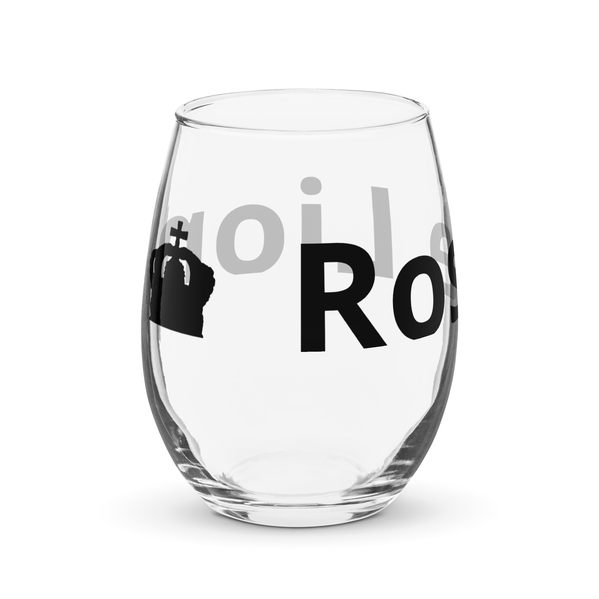 Rose Lion Stemless Wine Glass – Elegant Branded Glassware for Any Occasion