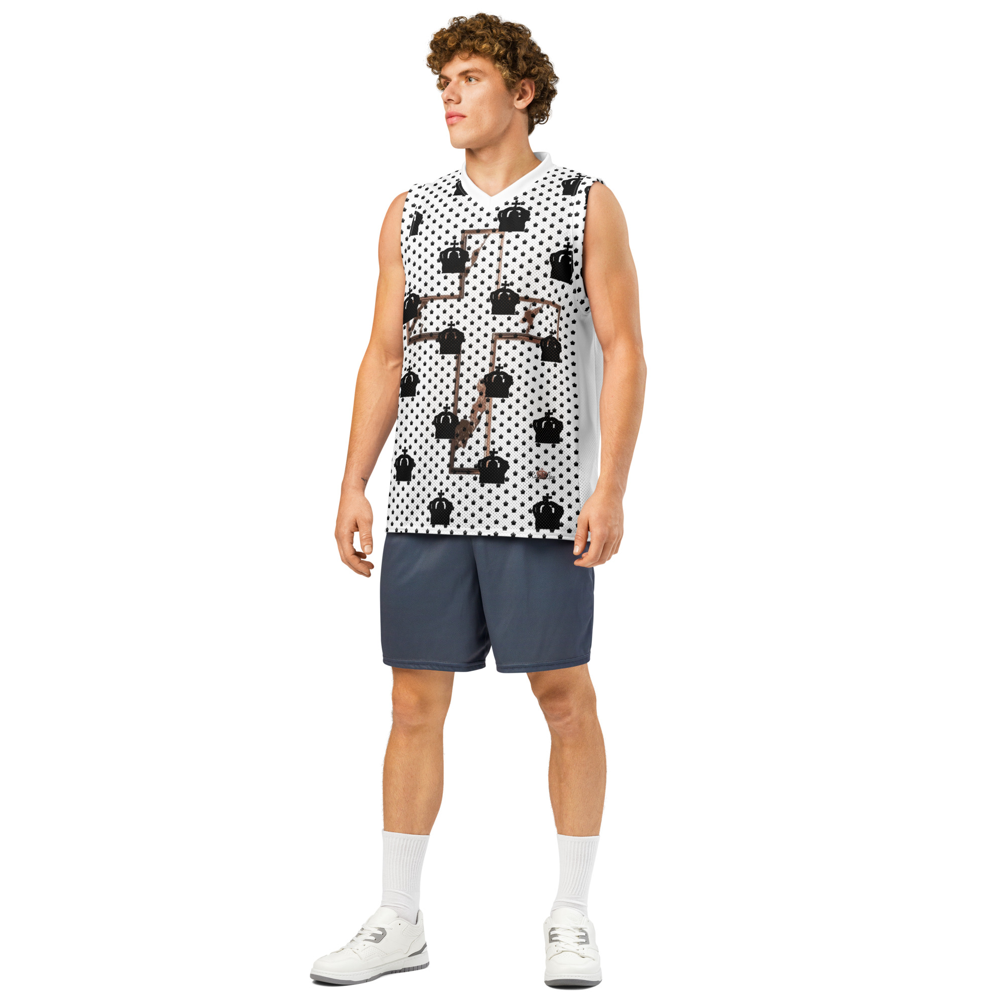 Rose Lion Premium Geometric Emblem Unisex basketball Jersey 