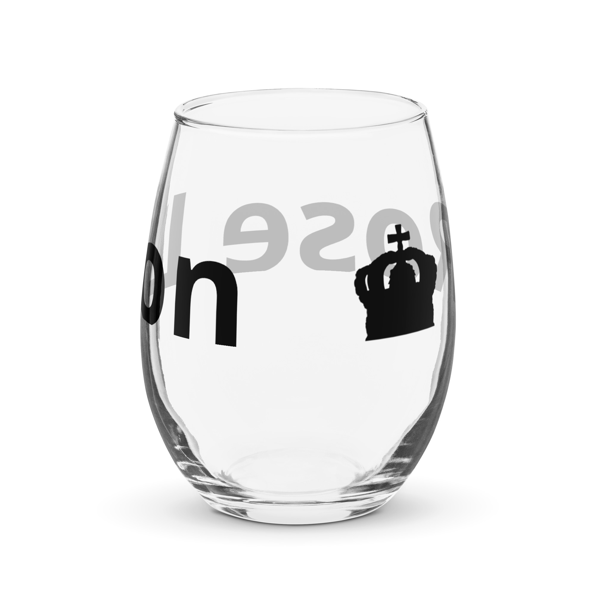 Rose Lion Stemless Wine Glass – Elegant Branded Glassware for Any Occasion