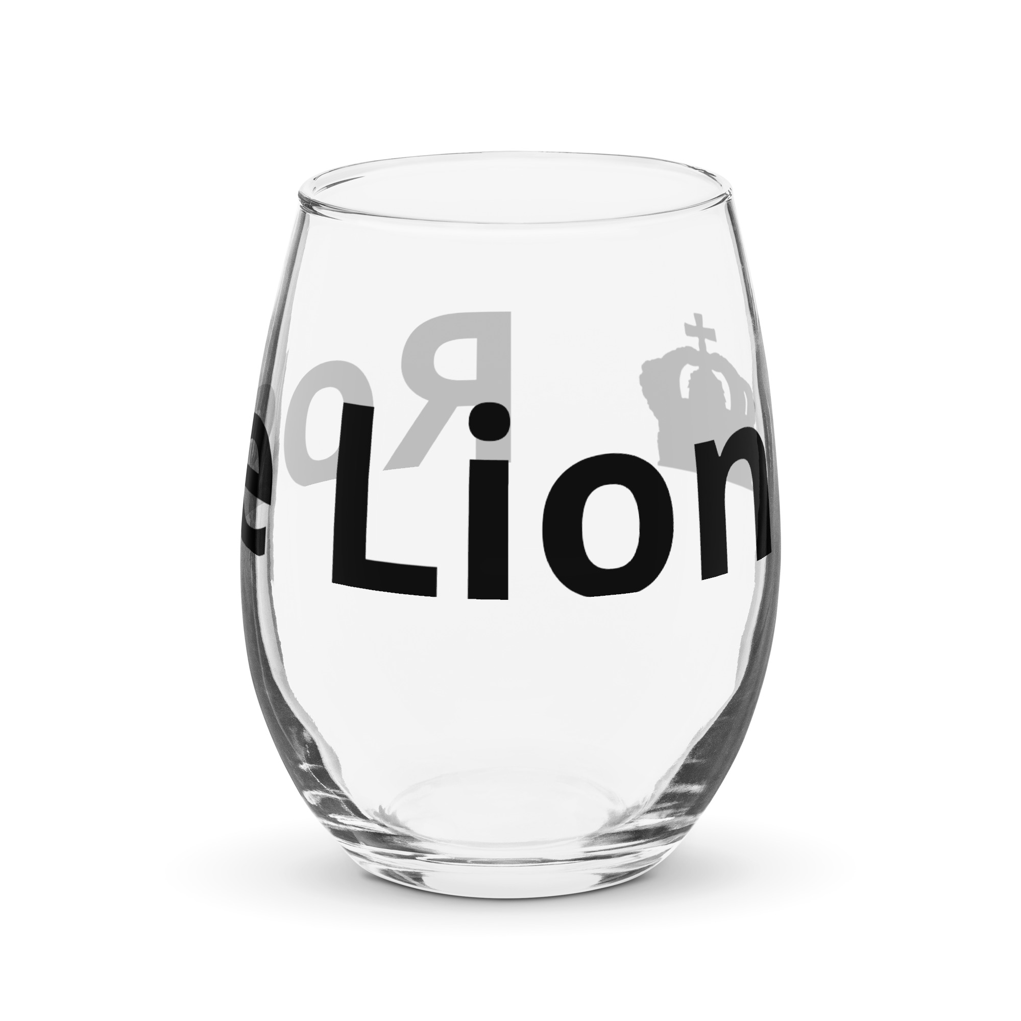 Rose Lion Stemless Wine Glass – Elegant Branded Glassware for Any Occasion