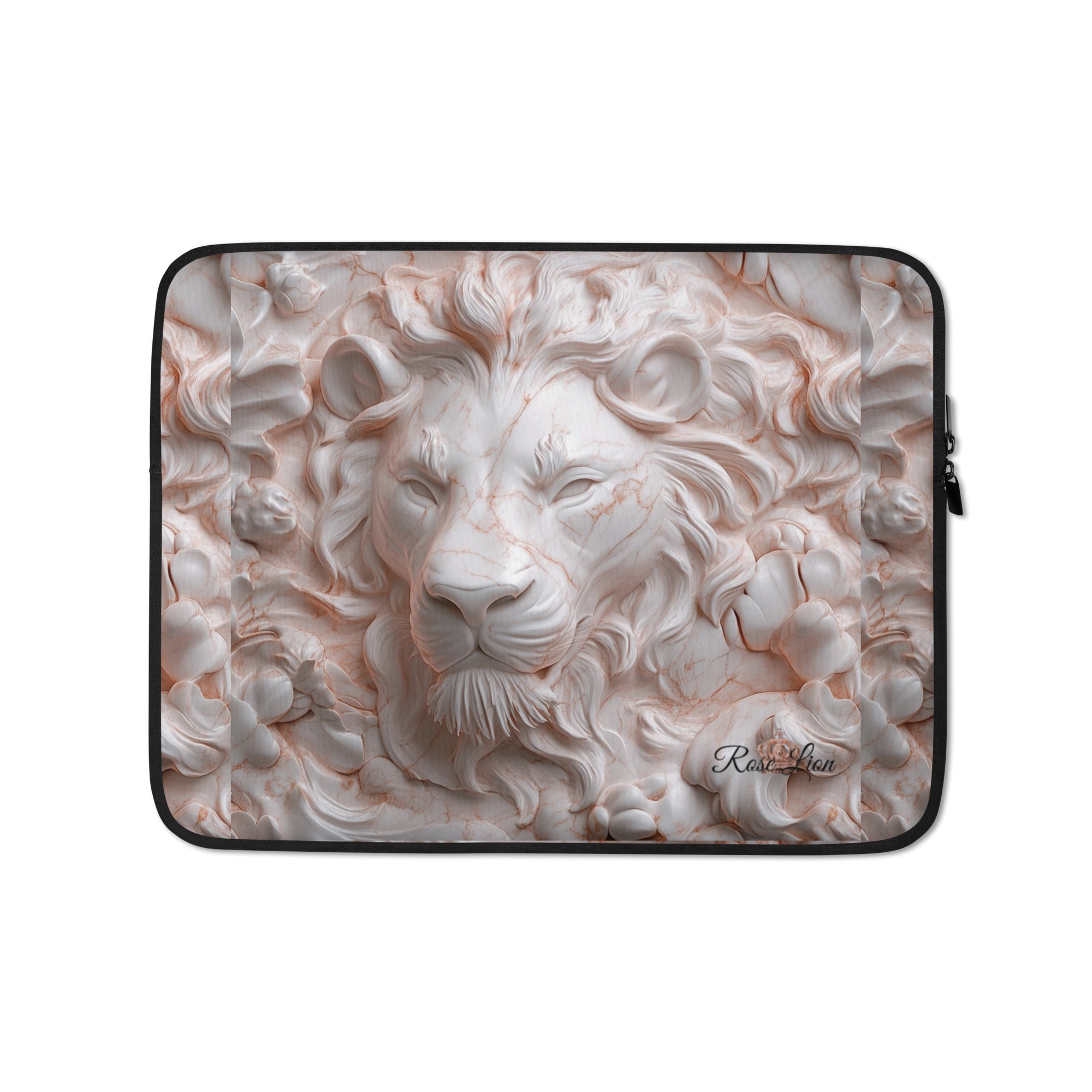 Rose Lion Marble Lion Face Laptop Sleeve – 13–15 Inch Protective Case