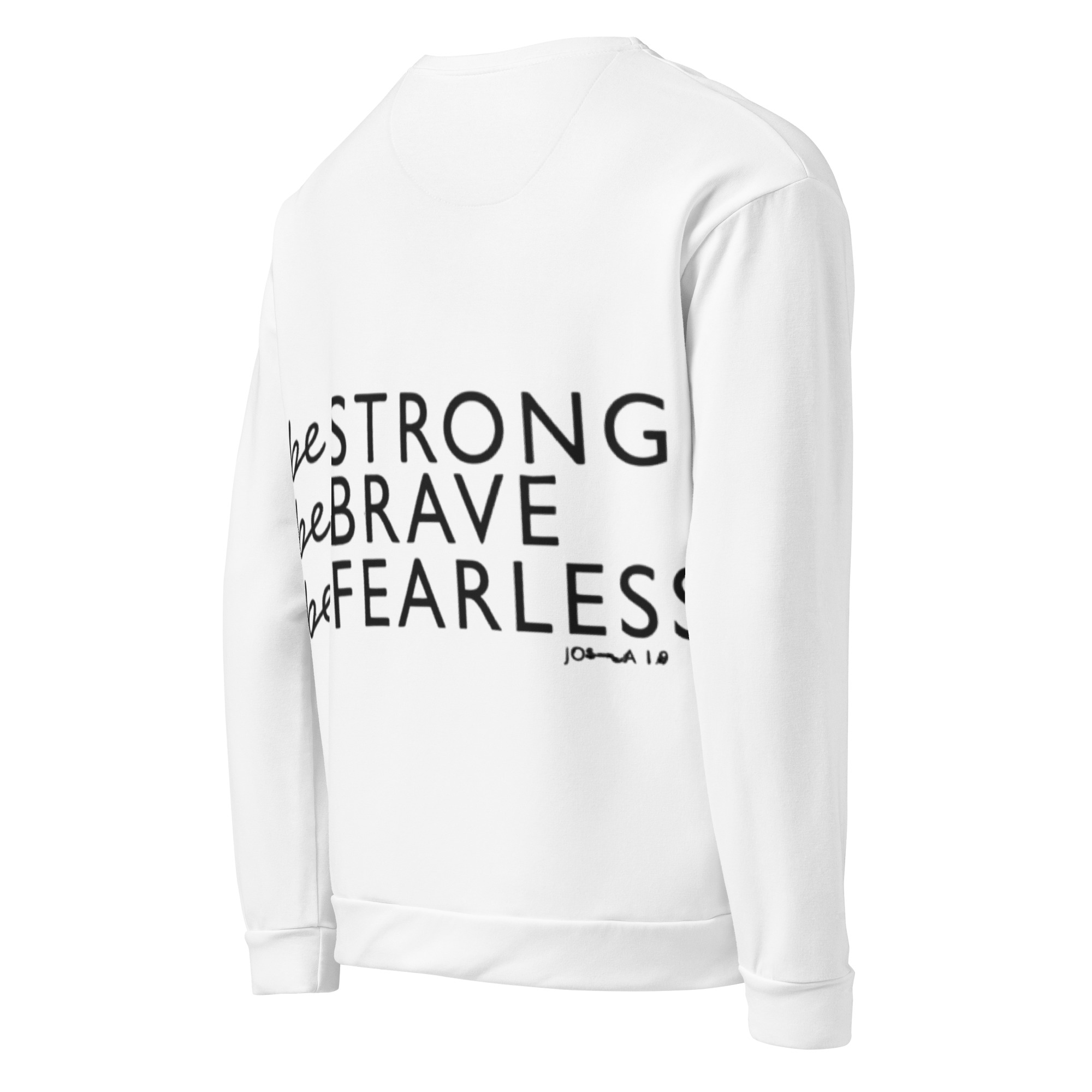 Rose Lion Marble Cross Unisex Sweatshirt – Joshua 1:9 Scripture Faith Streetwear