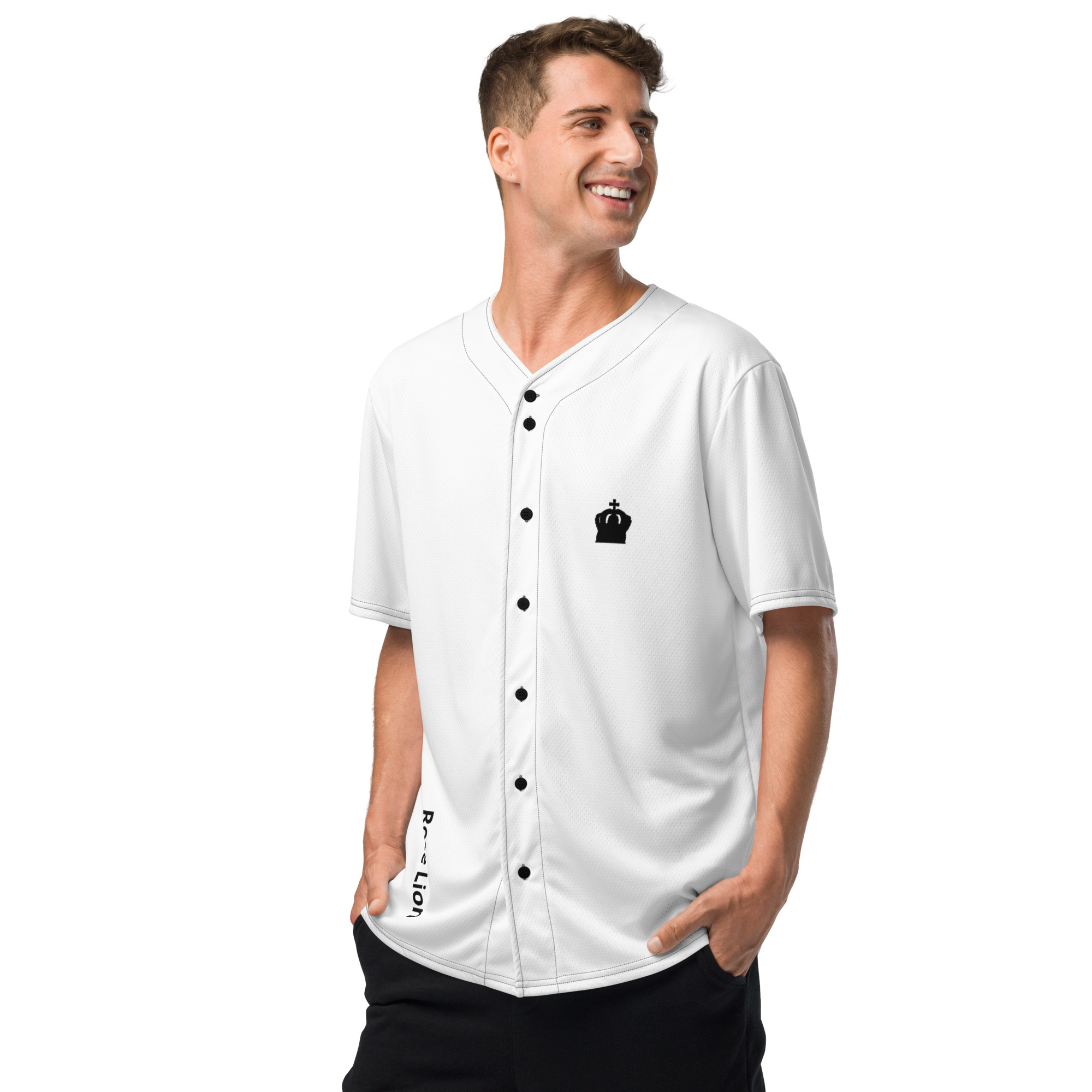 Rose Lion Designer Unisex Athletic Wear -Recycled Baseball Jersey 