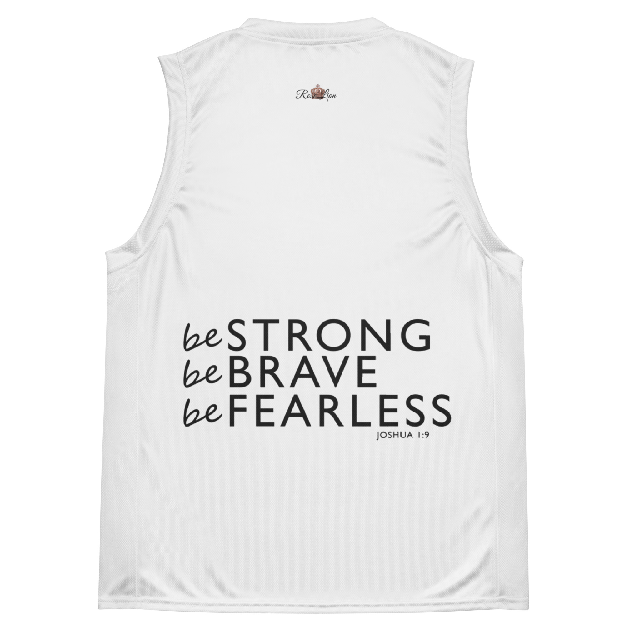 Rose Lion Marble White Cross Recycled Unisex Basketball Jersey