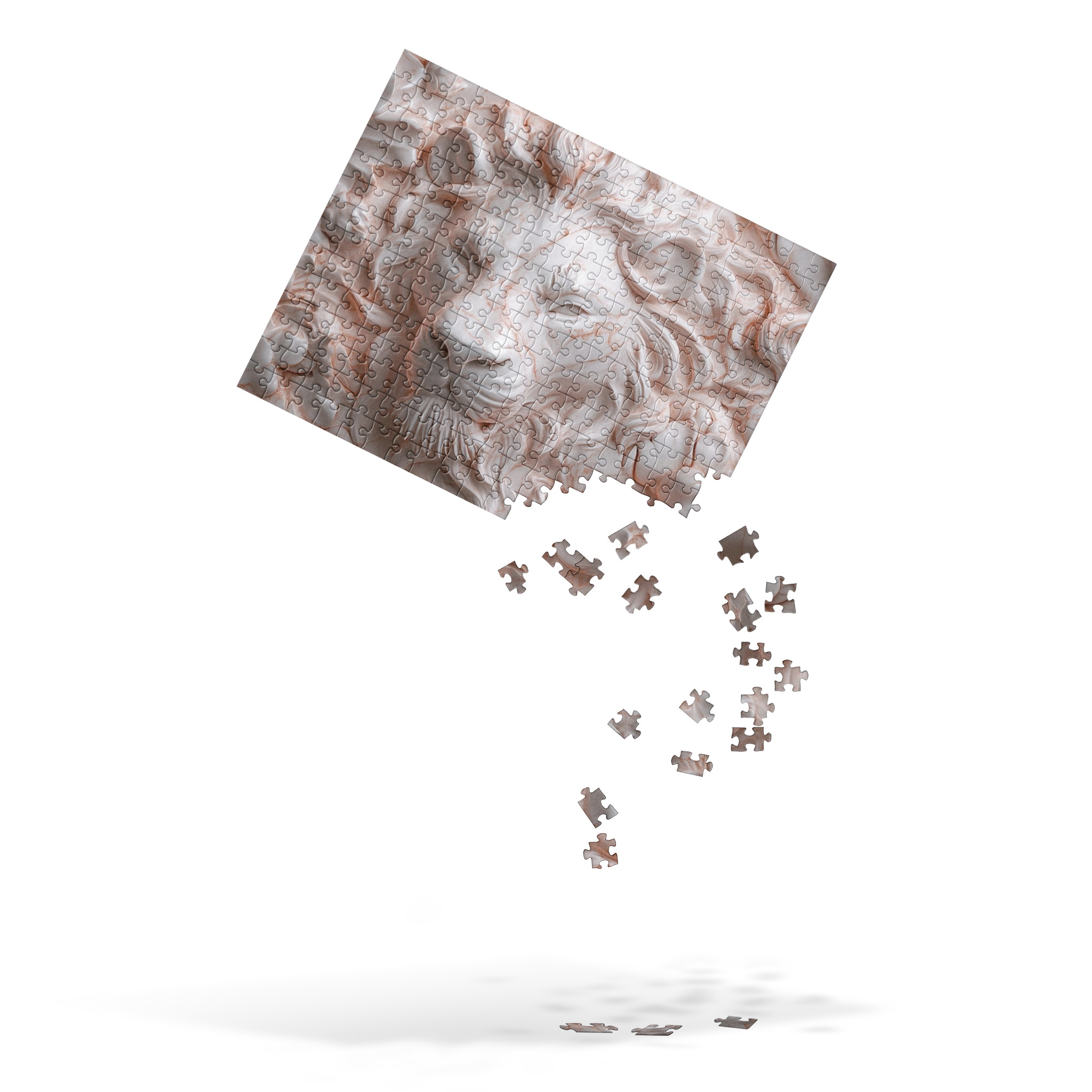 Rose Lion Marble Lion Face Jigsaw Puzzle–Unique & Challenging Puzzle for All