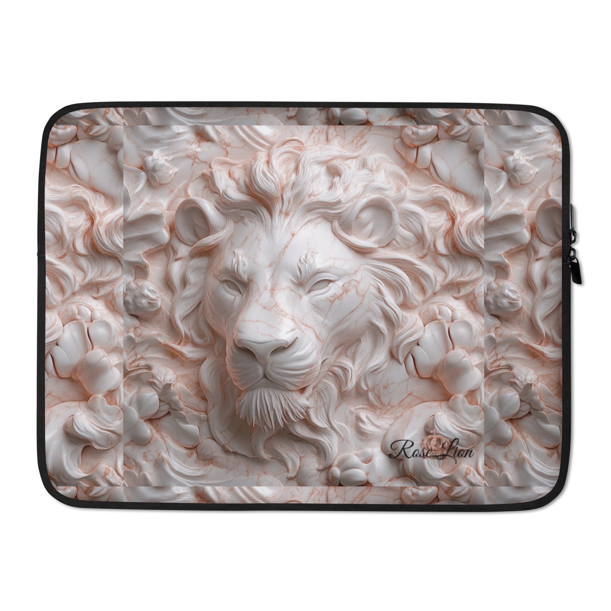 Rose Lion Marble Lion Face Laptop Sleeve – 13–15 Inch Protective Case
