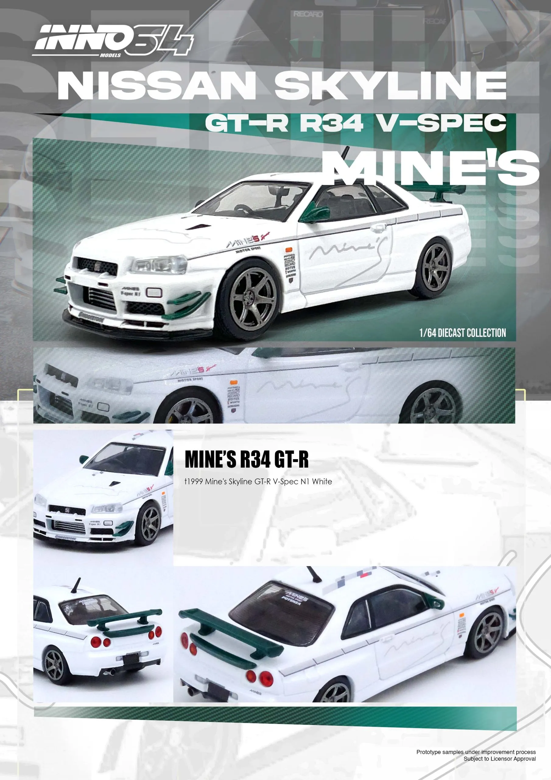 INNO64 NISSAN SKYLINE GT-R (R34) V-SPEC Tuned by "MINE'S"
