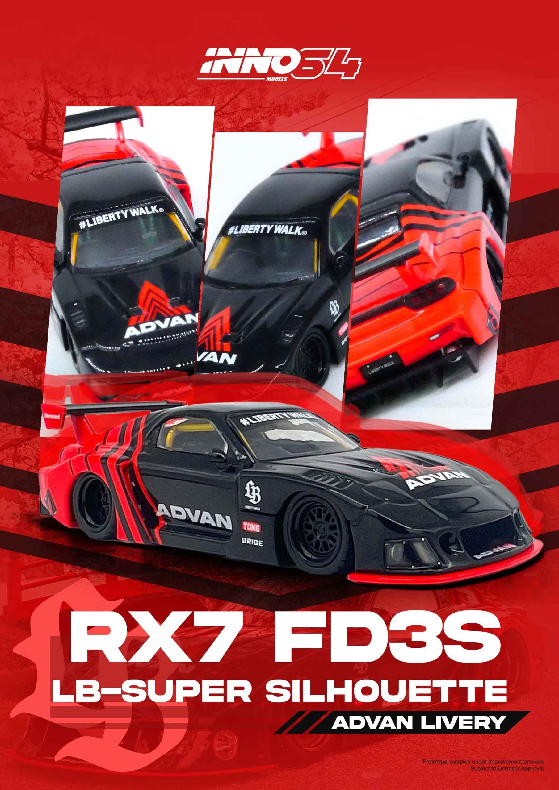 INNO64 LBWK Mazda RX7 (FD3S) LB-SUPER Silhouette ADVAN Livery